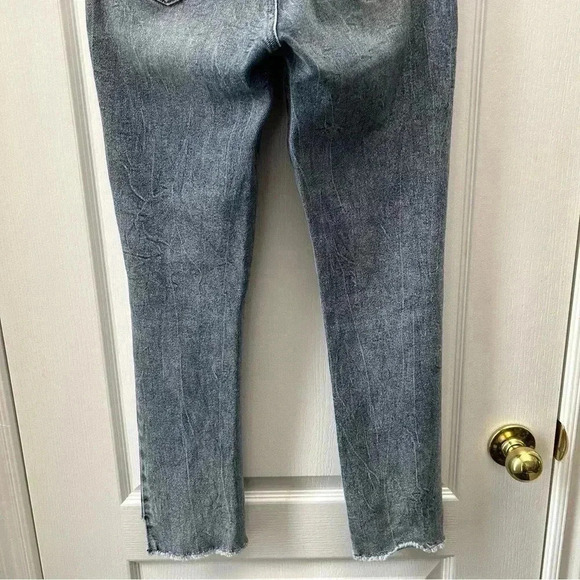 Guess It Girl Jeans  Straight Leg 10” Rise Button Fly Raw Step Hem Blue Size 25 - Picture 9 of 16